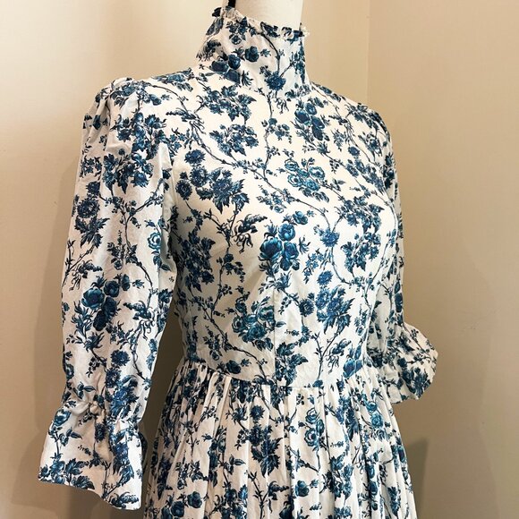 Meadows Clematis Blue Floral Dress Size 2 - Picture 4 of 9